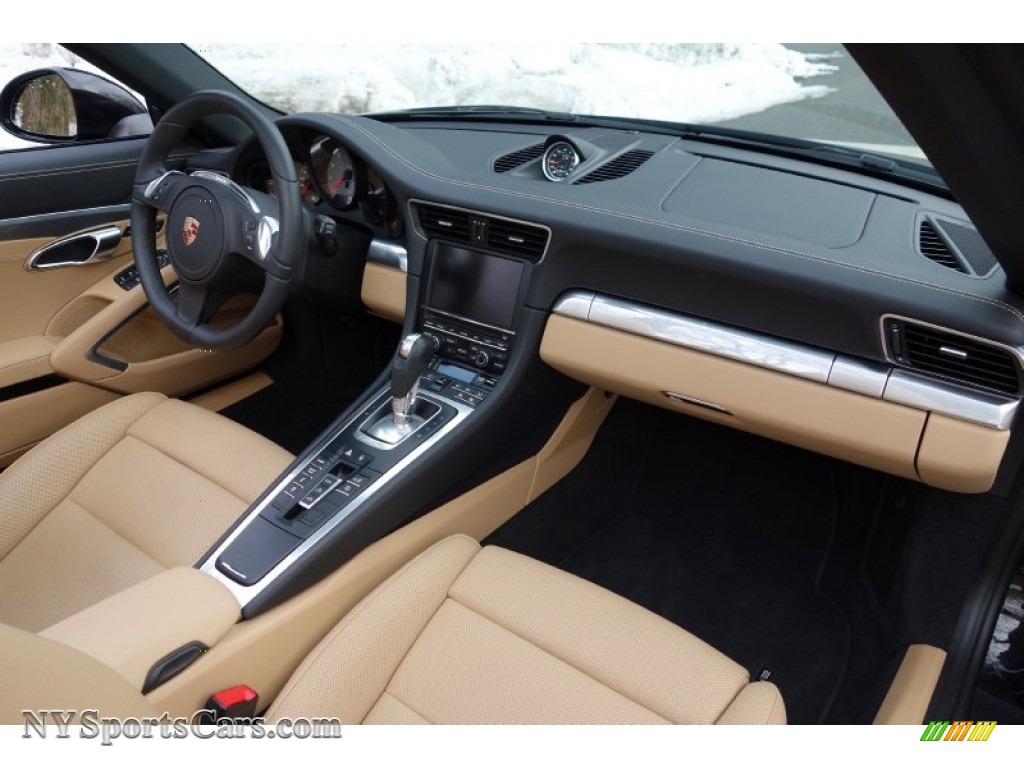 2014 911 Carrera 4S Cabriolet - Basalt Black Metallic / Black/Luxor Beige photo #16