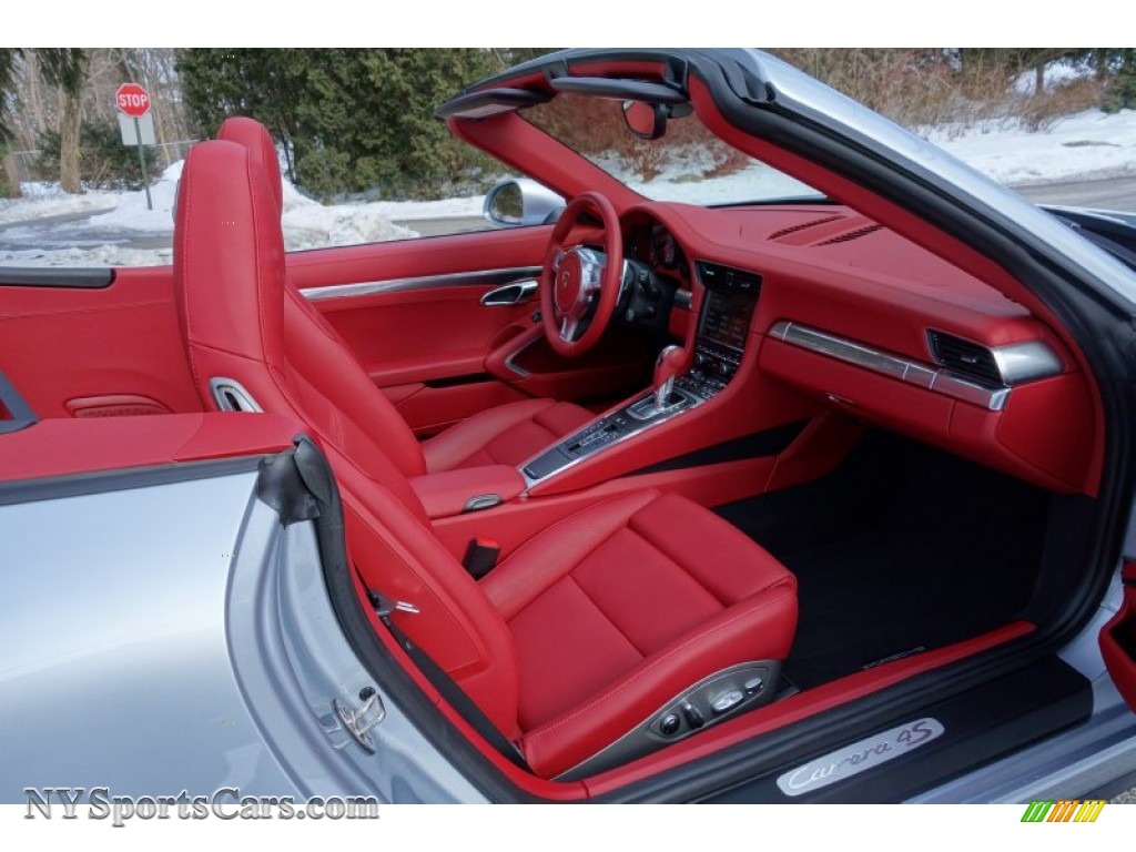 2014 911 Carrera 4S Cabriolet - Rhodium Silver Metallic / Carrera Red Natural Leather photo #18