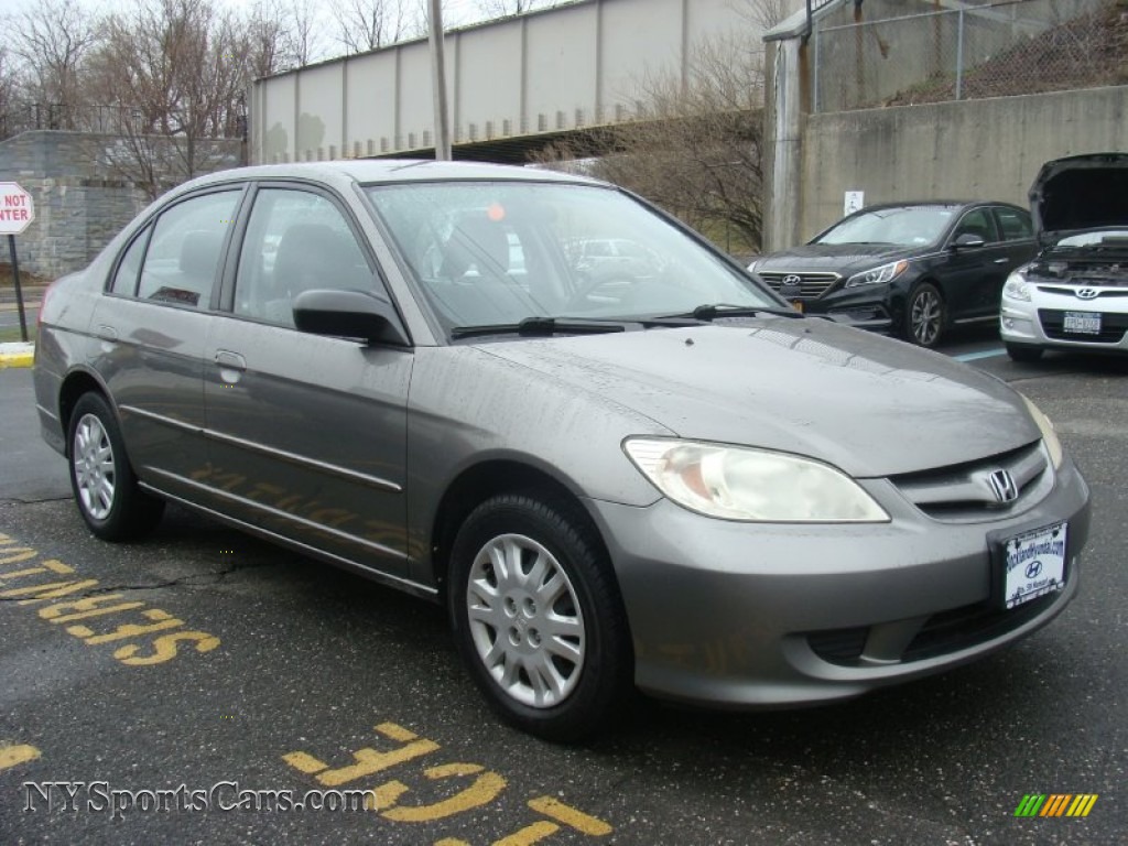 2005 Civic LX Sedan - Magnesium Metallic / Gray photo #3