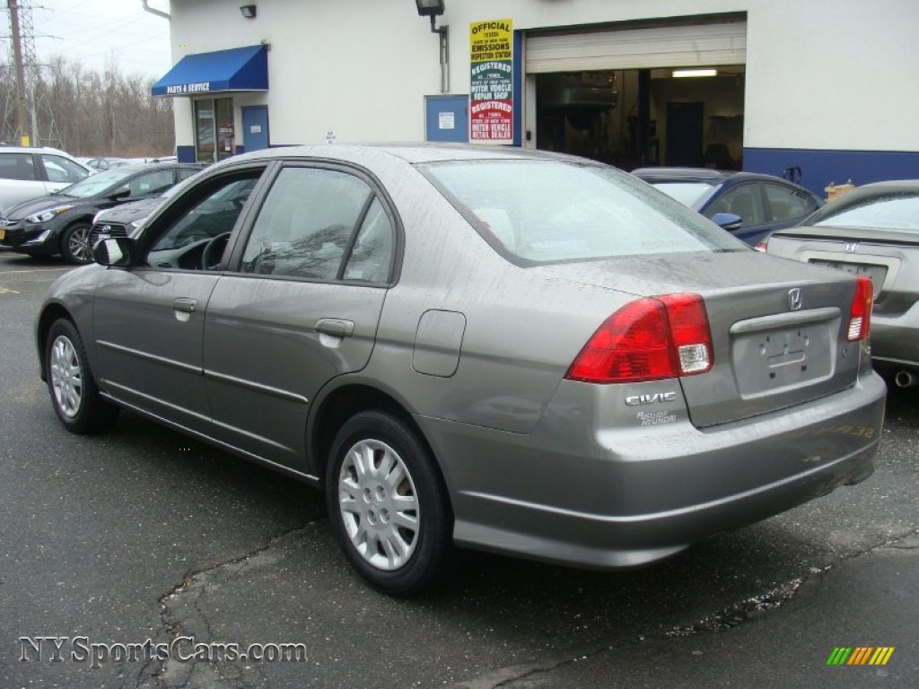 2005 Civic LX Sedan - Magnesium Metallic / Gray photo #6