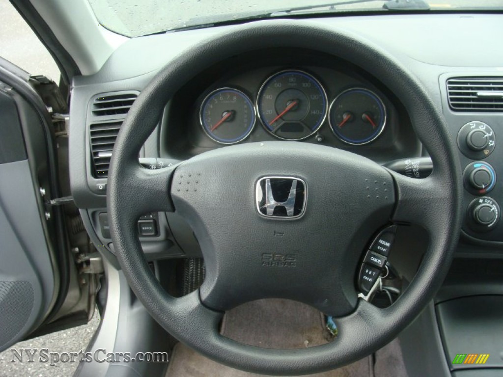 2005 Civic LX Sedan - Magnesium Metallic / Gray photo #13