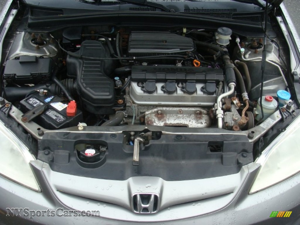 2005 Civic LX Sedan - Magnesium Metallic / Gray photo #27