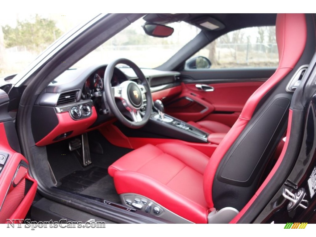 2014 911 Turbo S Coupe - Basalt Black Metallic / Carrera Red Natural Leather photo #11