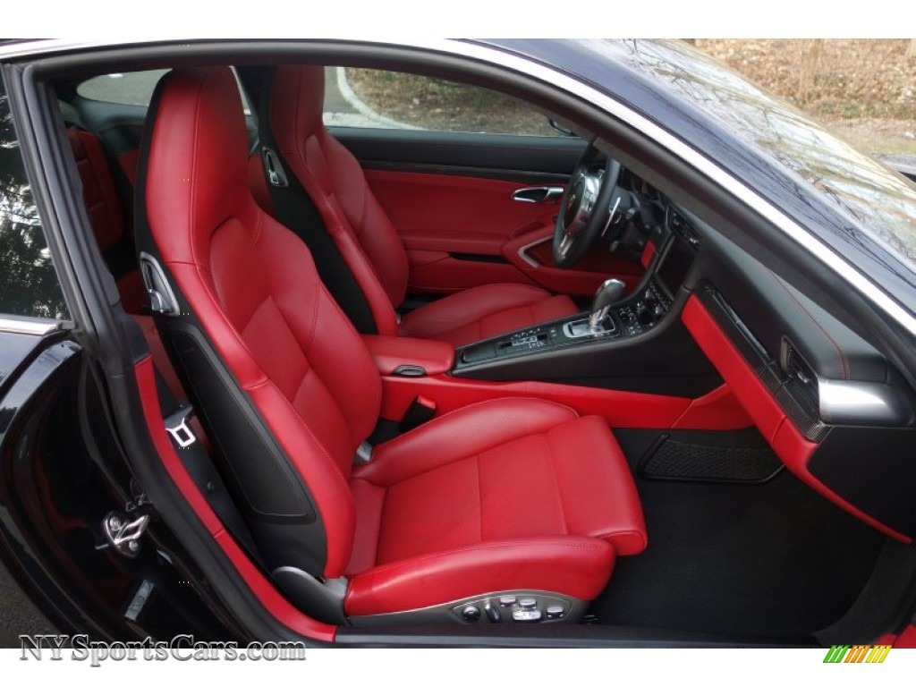2014 911 Turbo S Coupe - Basalt Black Metallic / Carrera Red Natural Leather photo #15