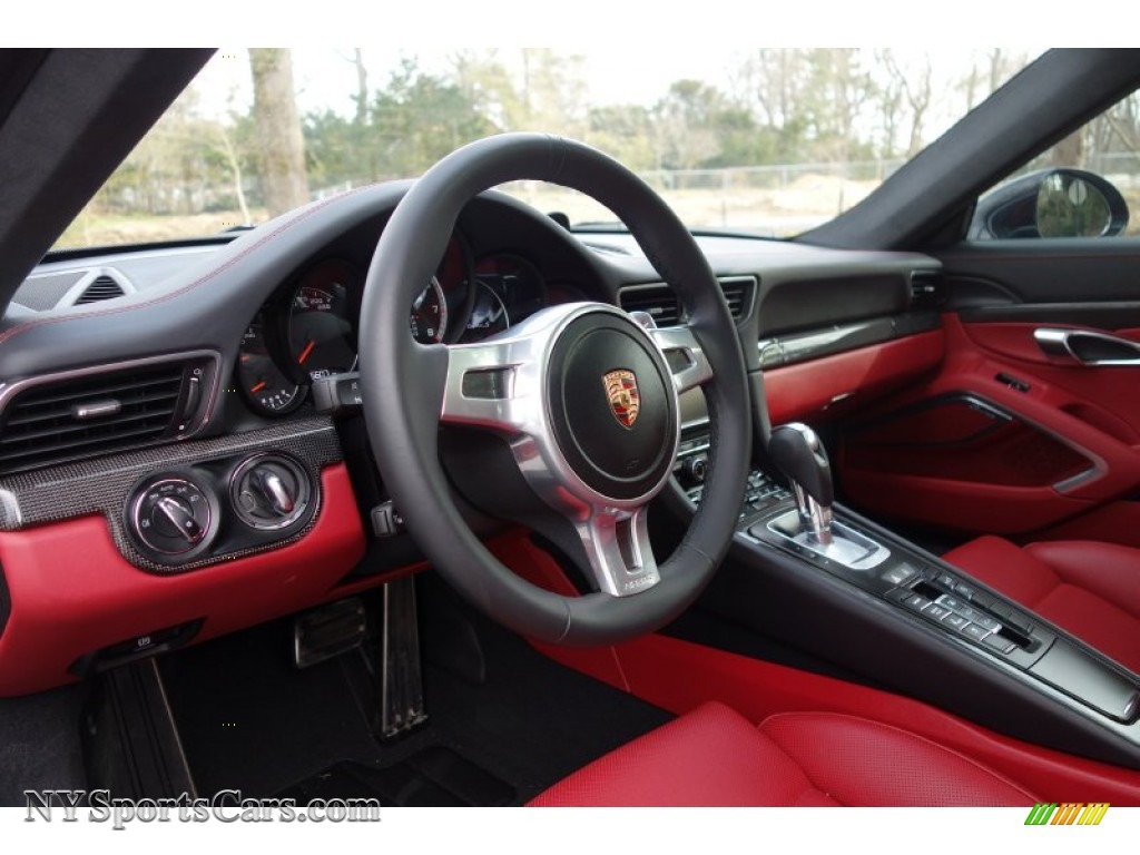 2014 911 Turbo S Coupe - Basalt Black Metallic / Carrera Red Natural Leather photo #20