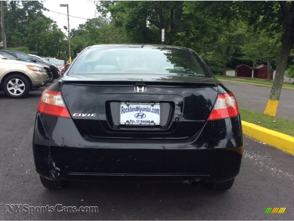 2009 Civic LX Coupe - Crystal Black Pearl / Gray photo #5