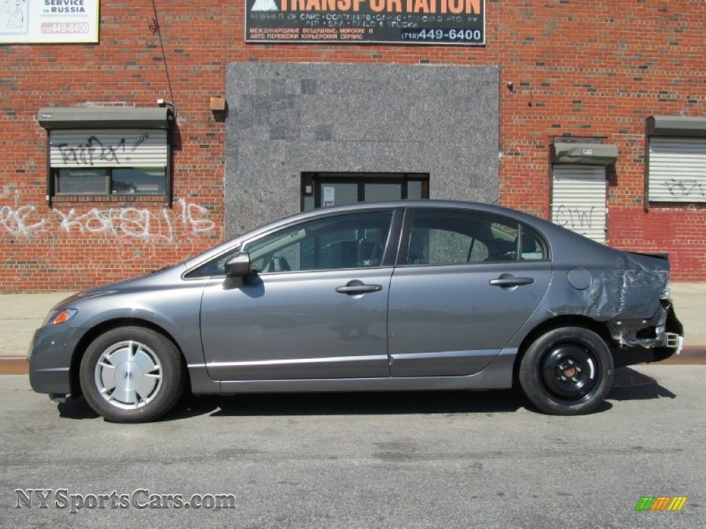 2010 Civic Hybrid Sedan - Polished Metal Metallic / Beige photo #10