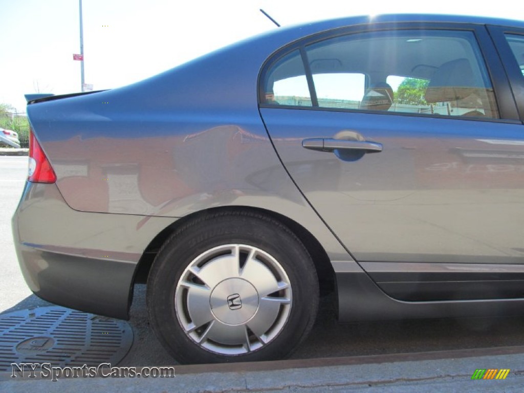 2010 Civic Hybrid Sedan - Polished Metal Metallic / Beige photo #21