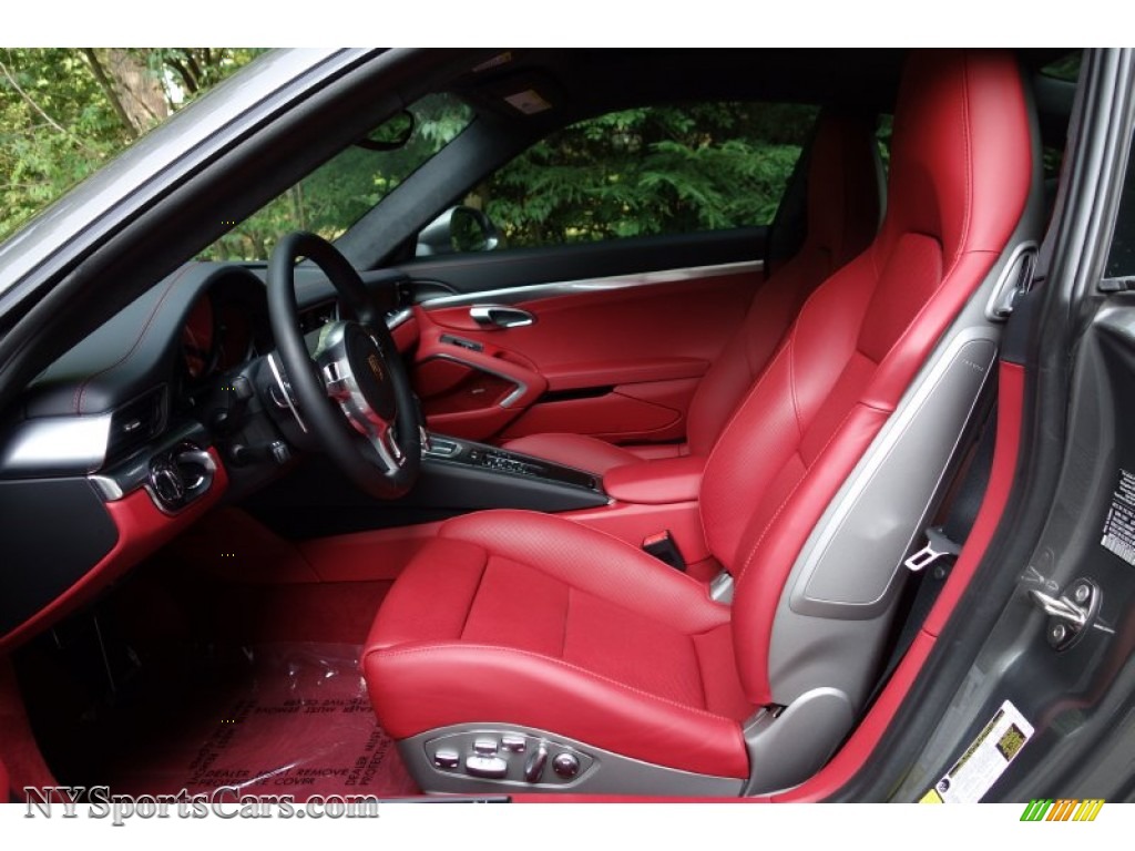 2015 911 Turbo Coupe - Agate Grey Metallic / Black/Garnet Red photo #14