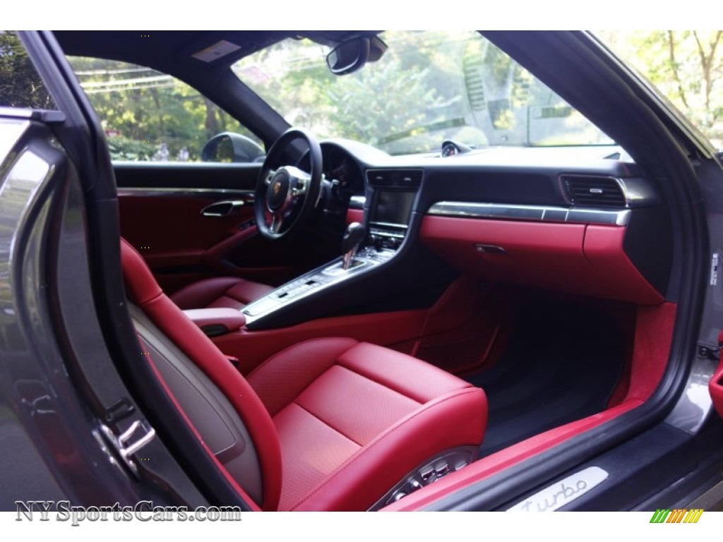 2015 911 Turbo Coupe - Agate Grey Metallic / Black/Garnet Red photo #22