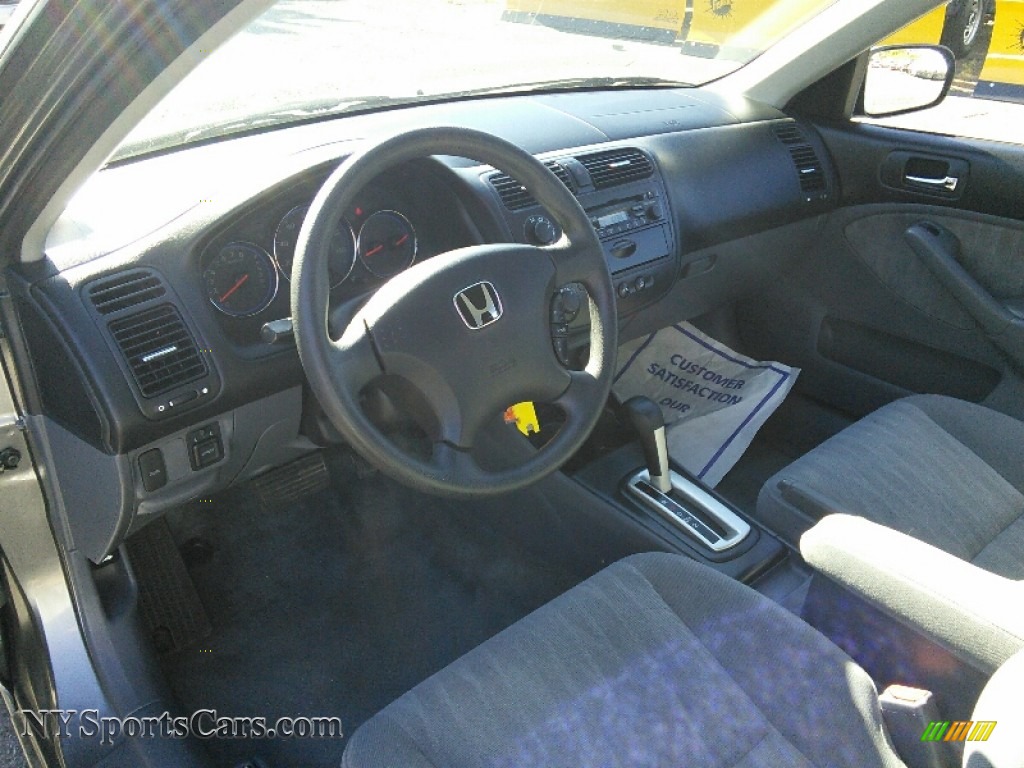 2005 Civic LX Sedan - Magnesium Metallic / Gray photo #9