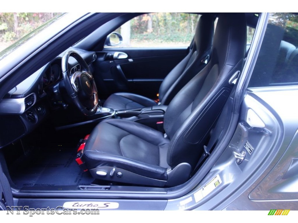 2012 911 Turbo S Coupe - Meteor Grey Metallic / Black photo #13