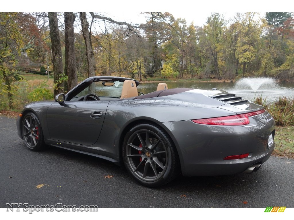 2014 911 Carrera 4S Cabriolet - Agate Grey Metallic / Espresso/Cognac Natural Leather photo #4