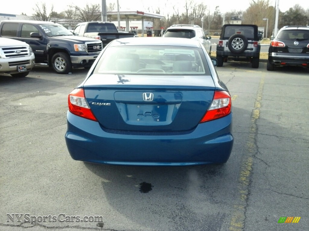 2012 Civic EX Sedan - Dyno Blue Pearl / Beige photo #5