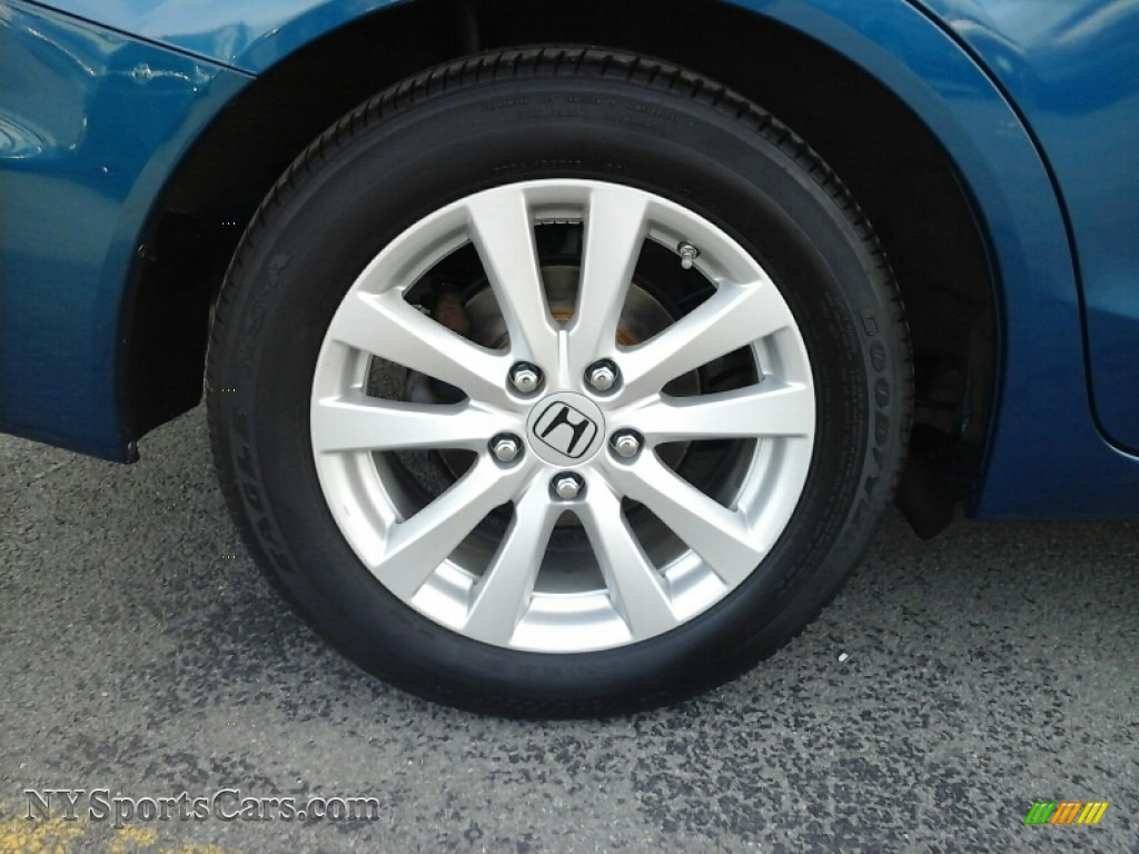 2012 Civic EX Sedan - Dyno Blue Pearl / Beige photo #7