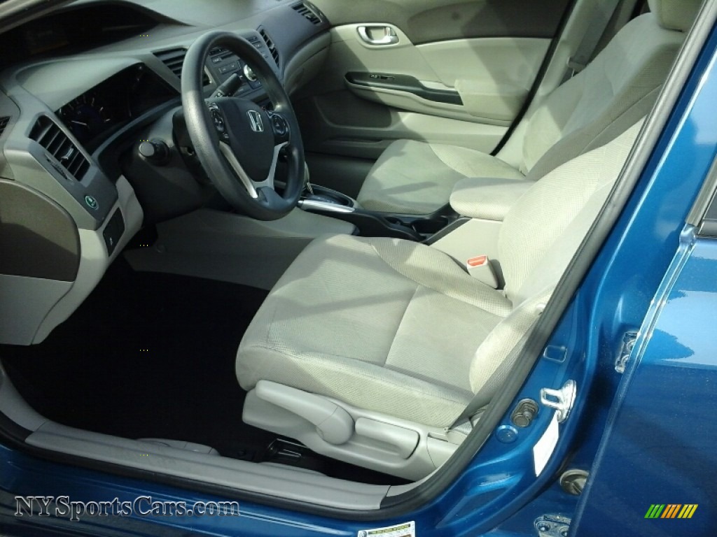 2012 Civic EX Sedan - Dyno Blue Pearl / Beige photo #8