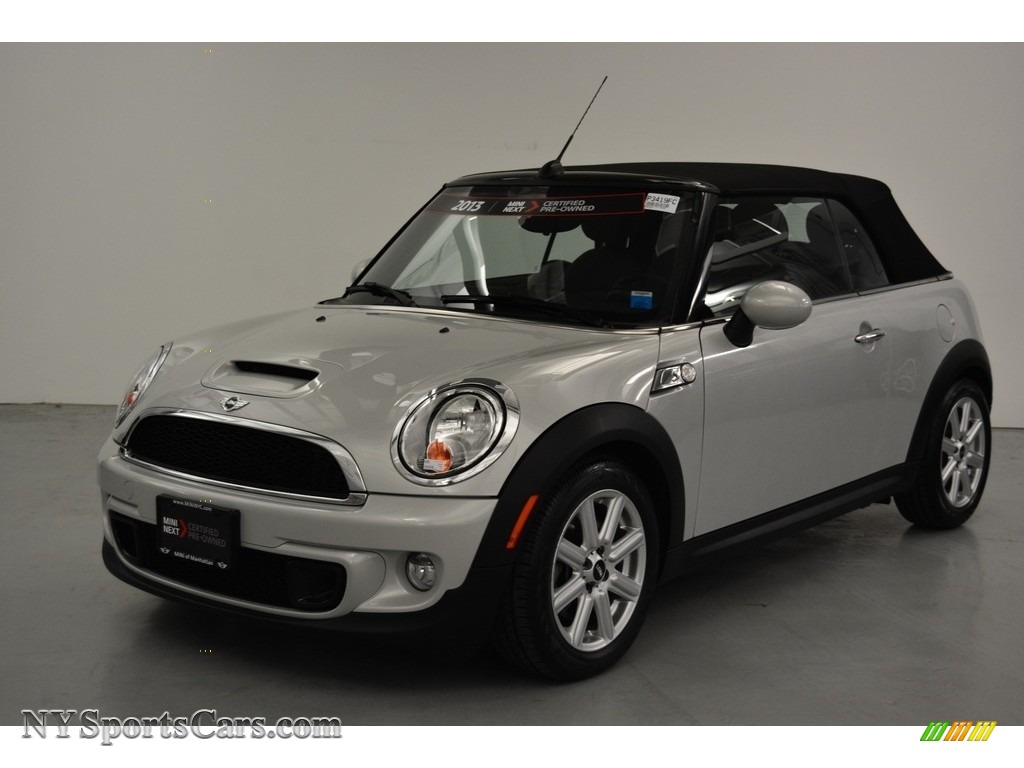 2013 Cooper S Convertible - White Silver Metallic / Carbon Black photo #1