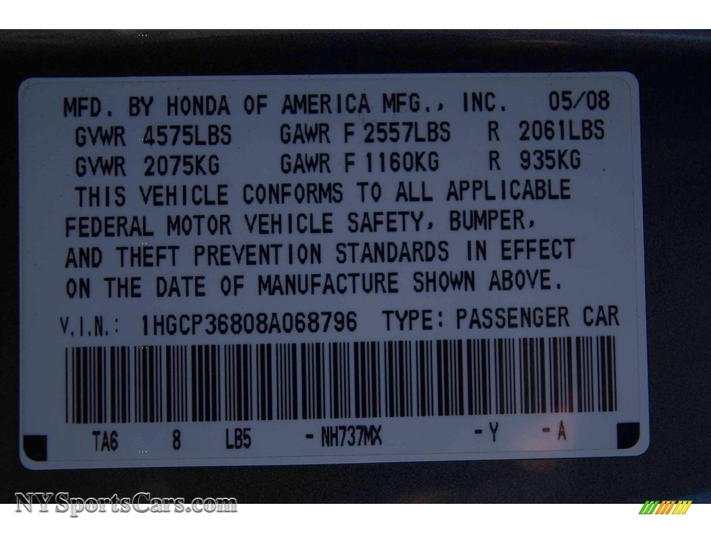 2008 Accord EX-L V6 Sedan - Polished Metal Metallic / Gray photo #15
