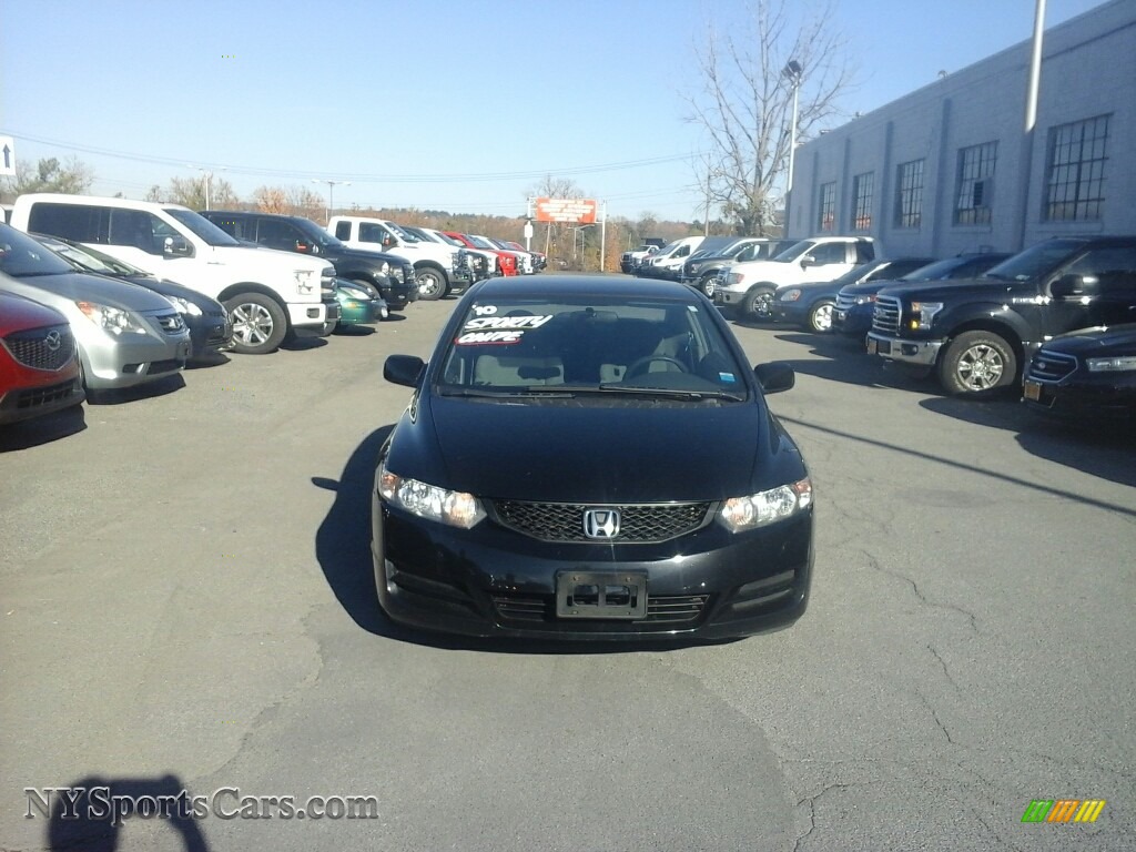2010 Civic LX Coupe - Crystal Black Pearl / Gray photo #2