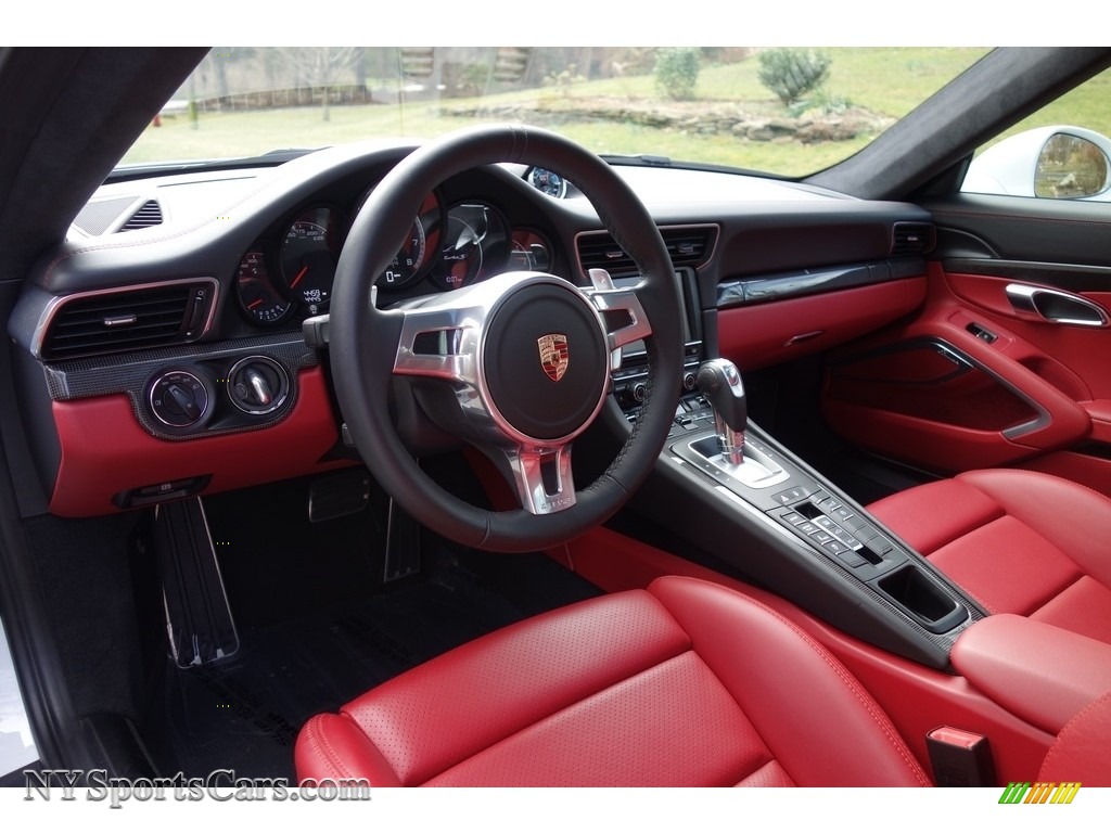 2014 911 Turbo S Coupe - White / Carrera Red Natural Leather photo #23