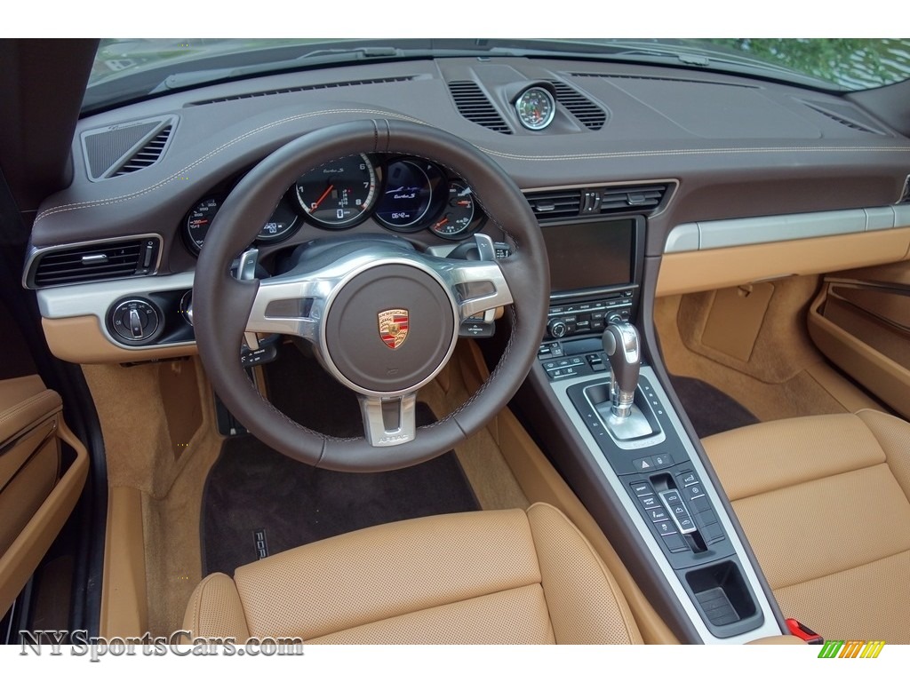 2015 911 Turbo S Cabriolet - Agate Grey Metallic / Espresso/Cognac Natural Leather photo #15