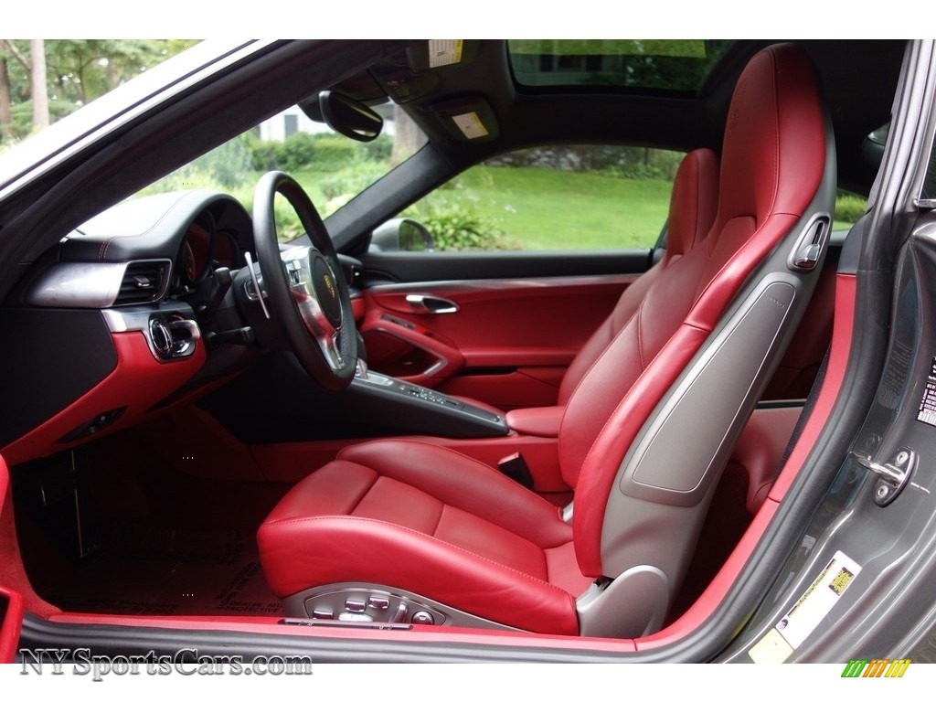2015 911 Turbo Coupe - Agate Grey Metallic / Black/Garnet Red photo #12