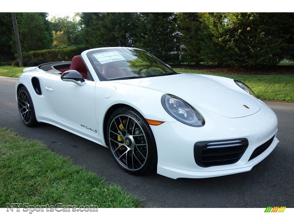 2019 911 Turbo S Cabriolet - White / Bordeaux Red photo #1
