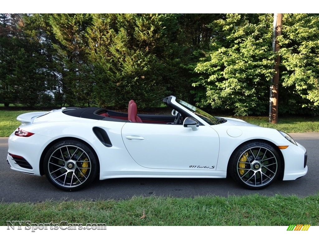 2019 911 Turbo S Cabriolet - White / Bordeaux Red photo #3