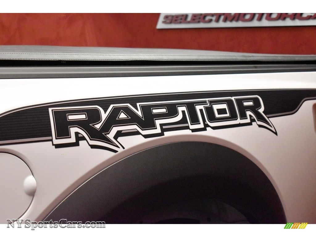 2019 F150 SVT Raptor SuperCrew 4x4 - Oxford White / Raptor Black/Unique Blue Accent photo #9