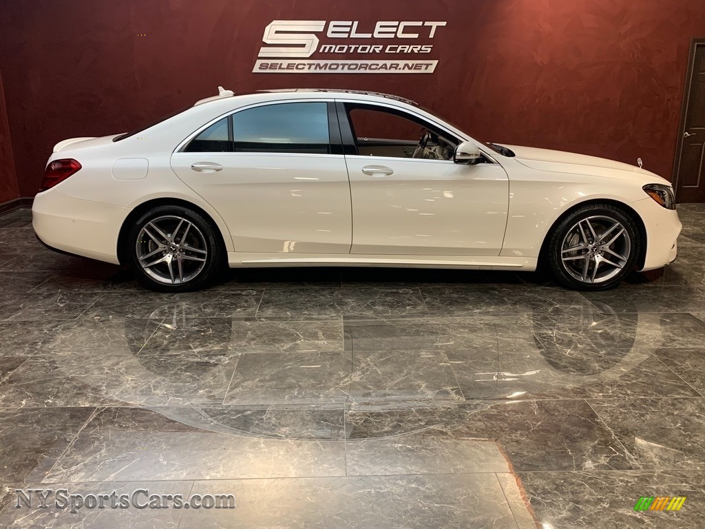 2019 S 560 4Matic Sedan - designo Diamond White Metallic / Nut Brown/Black photo #3