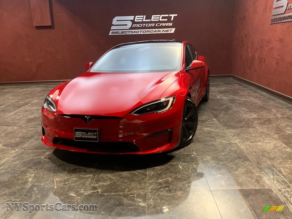 2022 Model S AWD - Red Multi-Coat / Black photo #1
