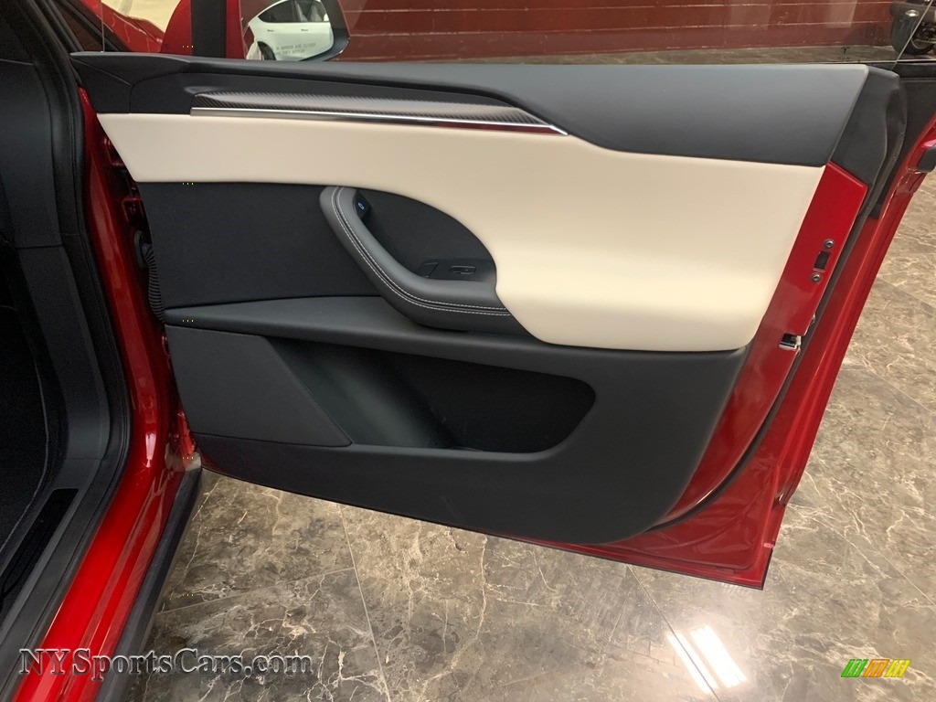 2022 Model X Plaid - Red Multi-Coat / Cream photo #18