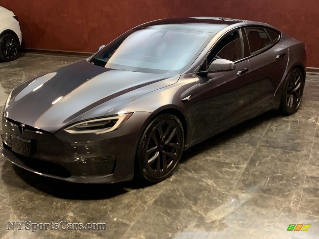 2021 Model S Plaid AWD - Midnight Silver Metallic / Black photo #6