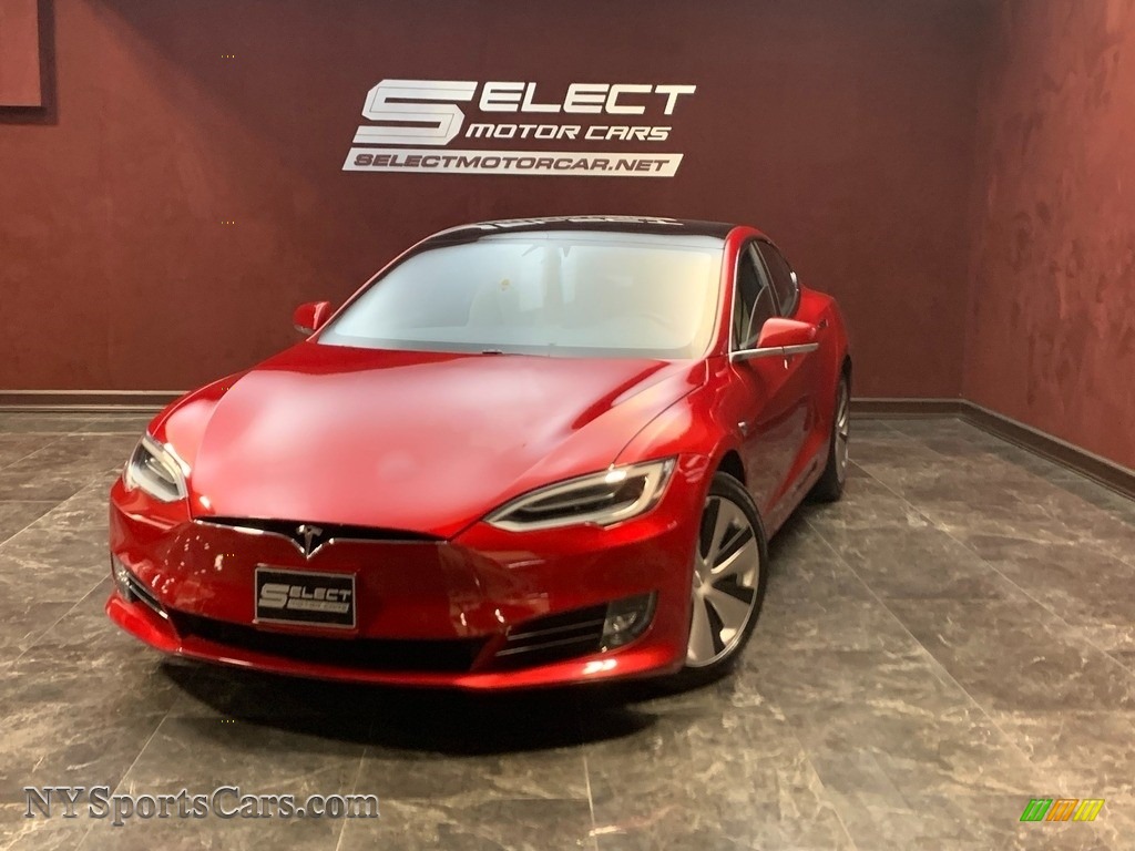 2020 Model S Long Range Plus - Red Multi-Coat / Cream photo #1
