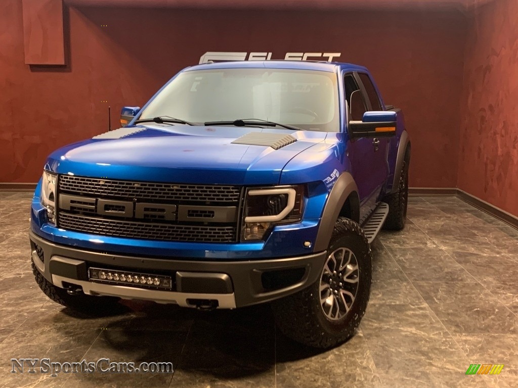 Blue Flame Metallic / Raptor Black Leather/Cloth with Blue Accent Ford F150 SVT Raptor SuperCrew 4x4