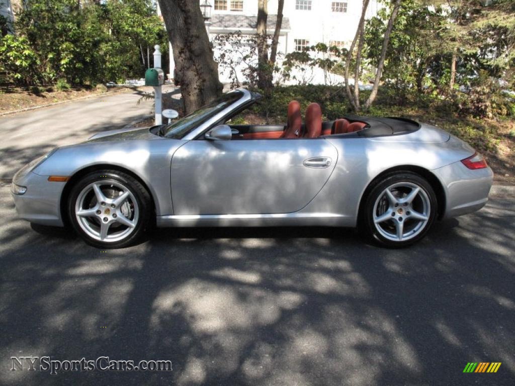 2007 911 Carrera Cabriolet - Arctic Silver Metallic / Black/Terracotta photo #9