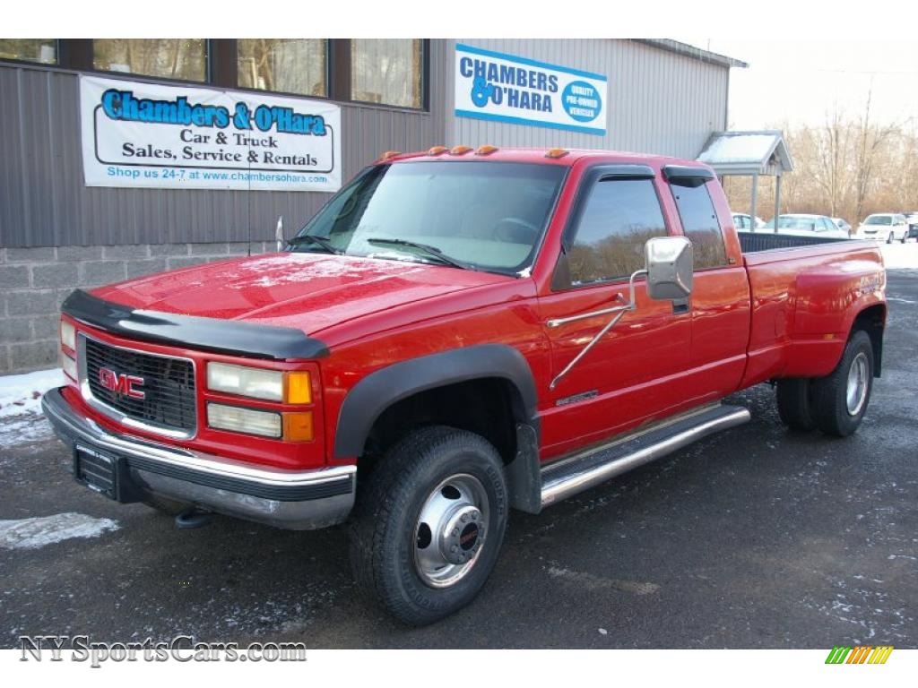 1997 GMC Sierra 3500 SLE Extended Cab 4x4 Dually in Victory Red 1997 Gmc Sierra 3500 Engine 7.4 L V8