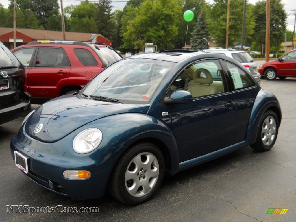 2002 New Beetle GLS Coupe - Riviera Blue Pearl / Cream Beige photo #1