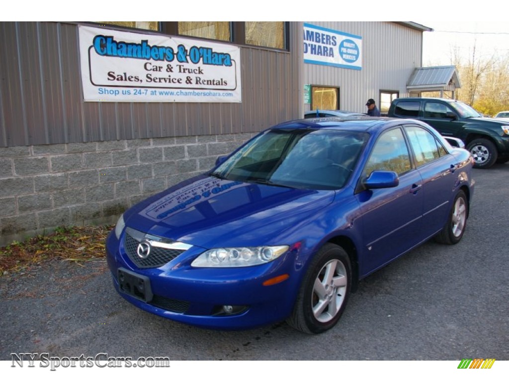 Sonic Blue Pearl / Gray Mazda MAZDA6 s Sedan