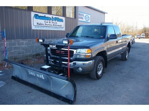 Steel Gray Metallic 2006 GMC Sierra 2500HD SLT Extended Cab 4x4 Plow Truck
