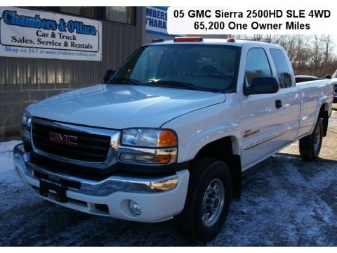 Summit White 2005 GMC Sierra 2500HD SLE Extended Cab 4x4