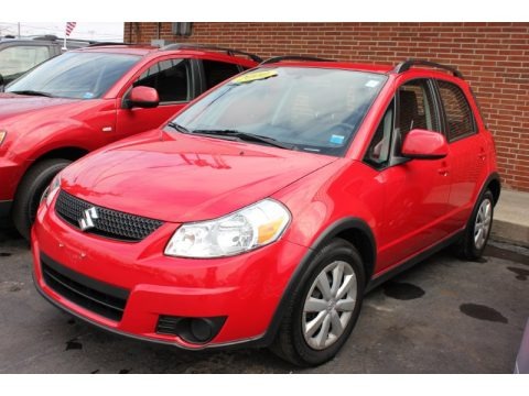 Vivid Red 2010 Suzuki SX4 Crossover AWD