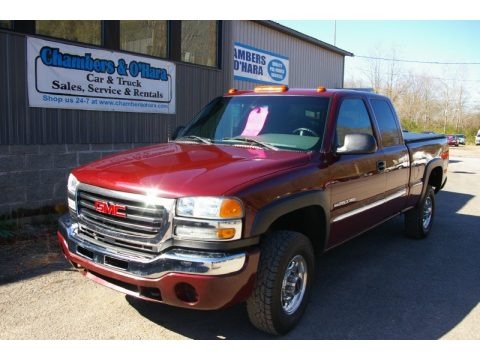 Dark Toreador Red Metallic 2003 GMC Sierra 2500HD SLE Extended Cab 4x4
