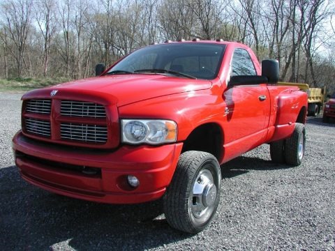 Flame Red 2005 Dodge Ram 3500 SLT Regular Cab 4x4 Dually