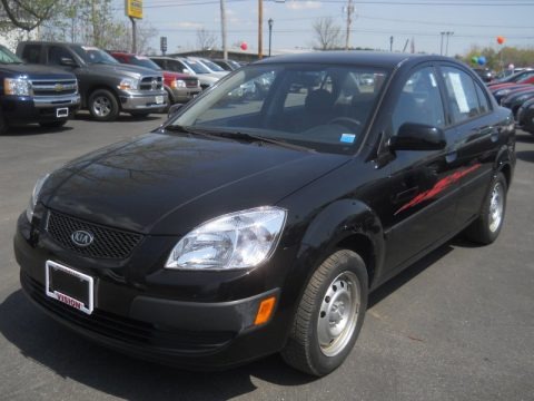 Midnight Black 2009 Kia Rio Sedan