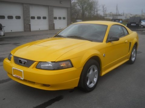 Screaming Yellow 2004 Ford Mustang V6 Coupe