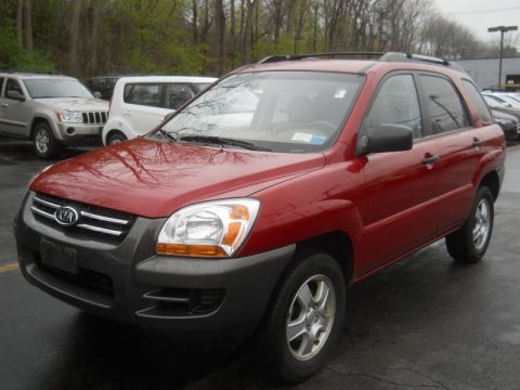 Volcanic Red Metallic 2008 Kia Sportage LX