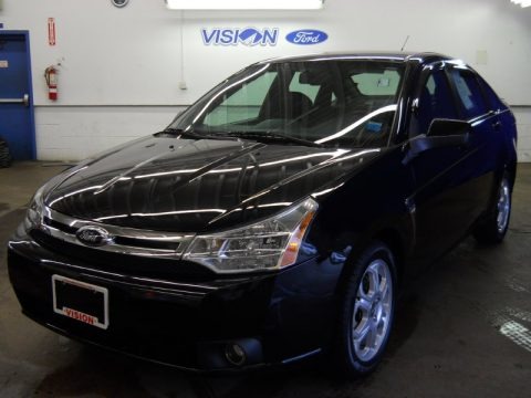 Black 2008 Ford Focus SES Sedan