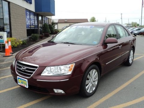 Dark Cherry Red 2009 Hyundai Sonata Limited V6