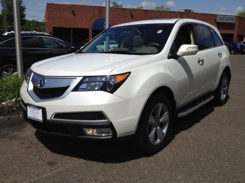 Aspen White Pearl 2010 Acura MDX Technology